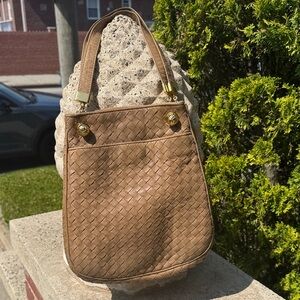 GUC Vintage Bottega Veneta Tan Woven Bag